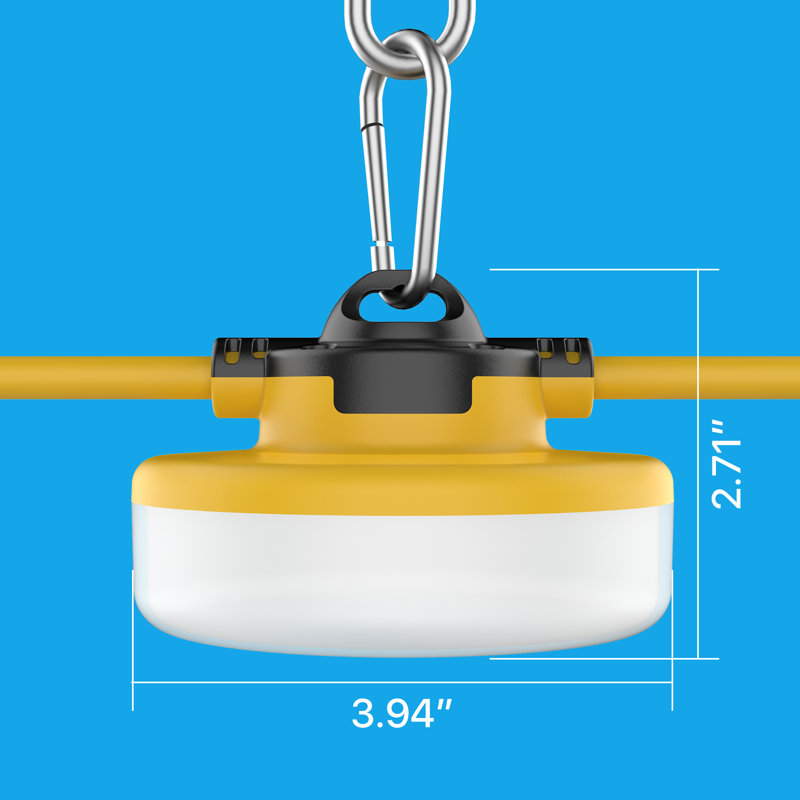 50FT Yellow LED Construction String Lights, Super Bright 5000K Work Lights, Linkable, Durable & Portable