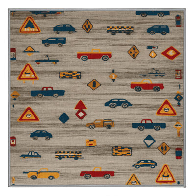 Machine Washable Space Gray Area Rug