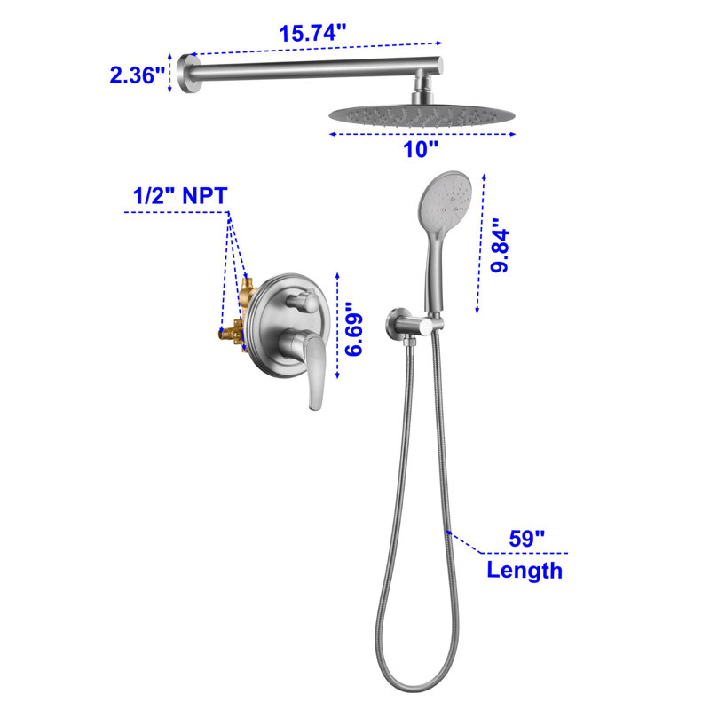 All-In-One Kit with Rough in-Valve, Brushed Nickel