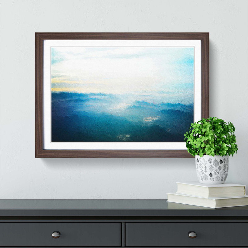 The Sky Above Mattala in Sri Lanka - Picture Frame Painting Print on MDF, Walnut Framed, 48cm H x 65cm W x 2cm D