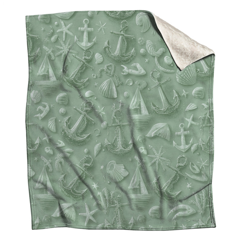 Couvertures Anchors Shells, L 60 po x H 80 po