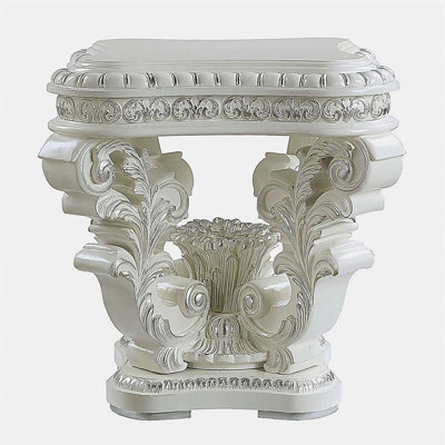 Table d'appoint carrée rétro blanche