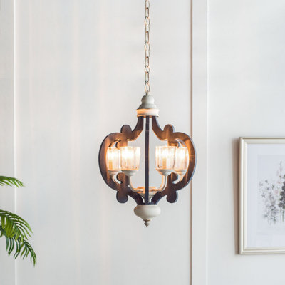 Wood Chandelier 6 - Light