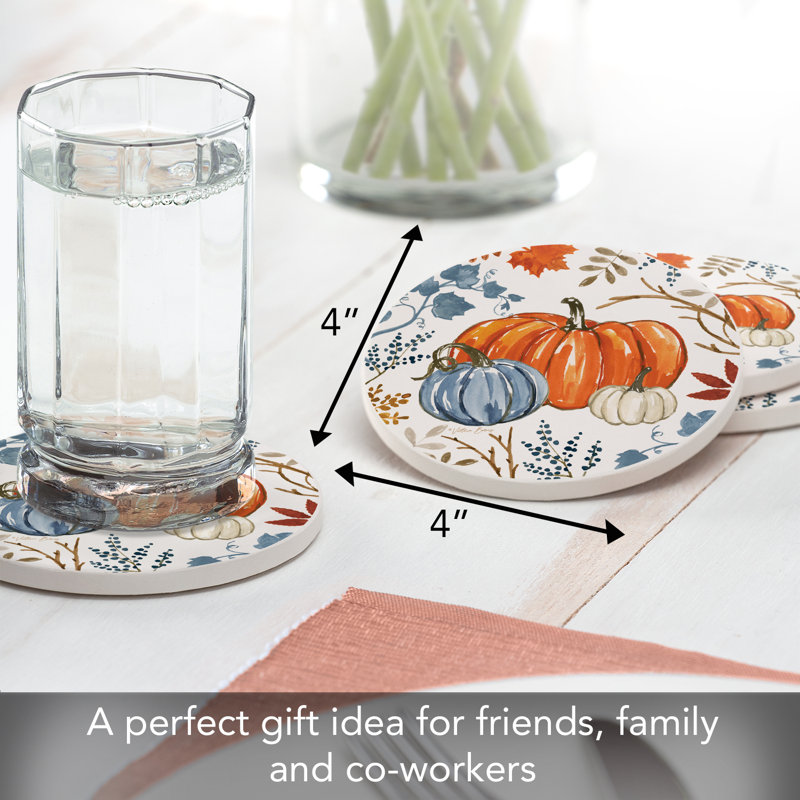 Ensemble de 4 sous-verres ronds Autumn Stone