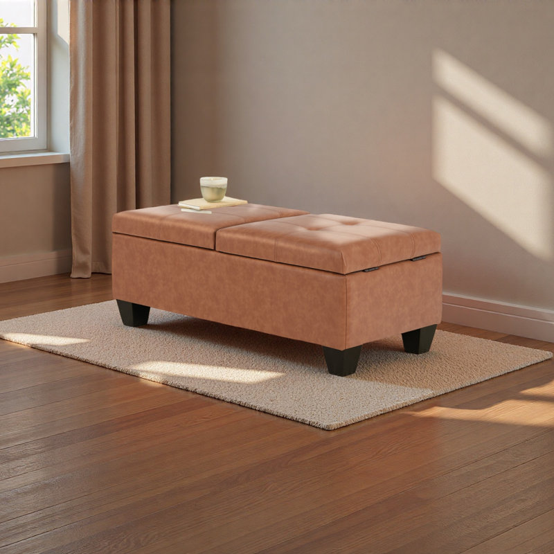 Repose-pieds avec rangement, Brun