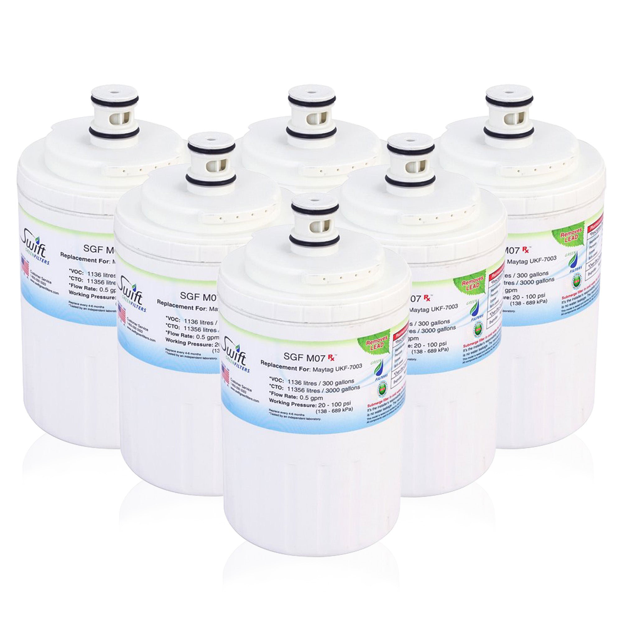 Swift Green Filters SGF-M07 Rx Compatible Refrigerator Water Filter for ...