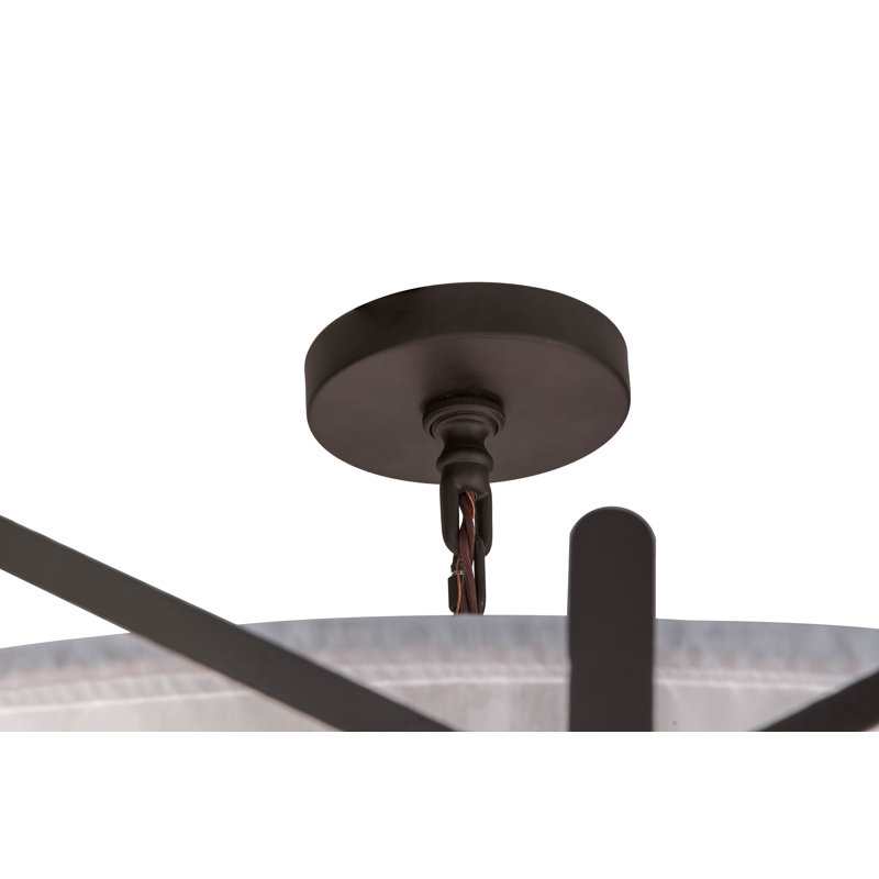 Penelope 8-Light Bronze Drum Chandelier with Glass Shades