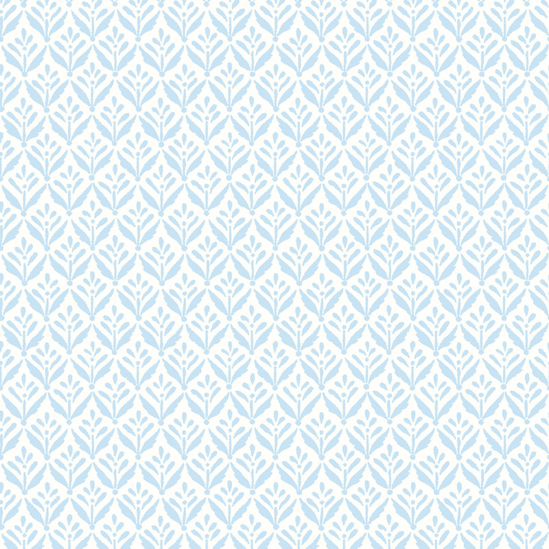 Mini Leaf - Forest 10m Wallpaper, Blue Geometric
