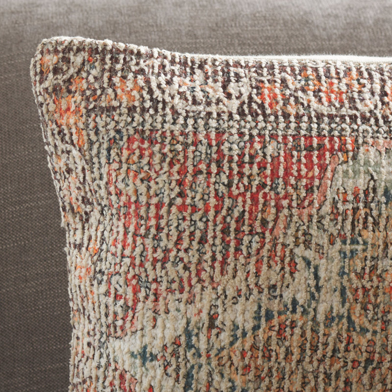 Ara 16 x 22 Inch Rust Cotton & Polyester Lumbar Pillow