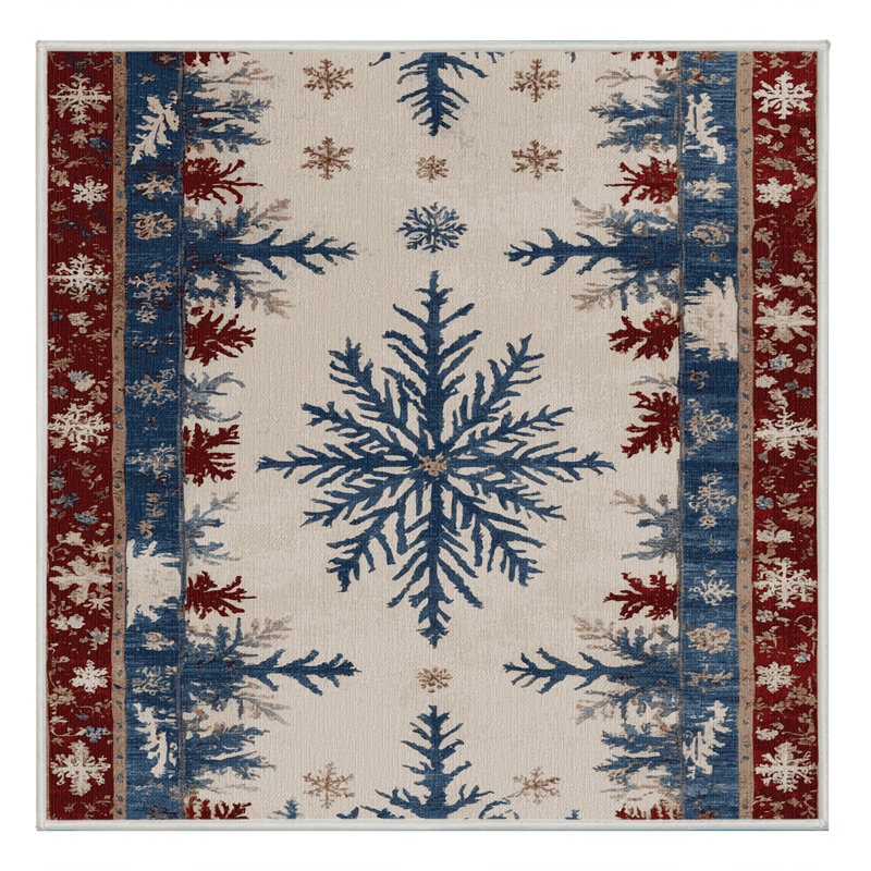 Machine Washable French Beige Area Rug, Square 3'