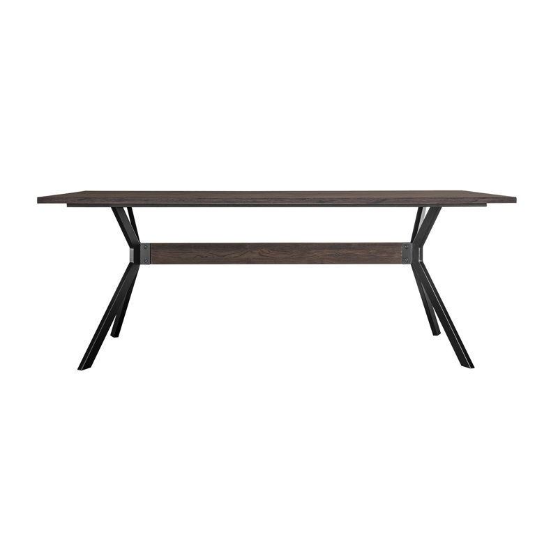 Alyshia Metal Top Dining Table, Light Brown