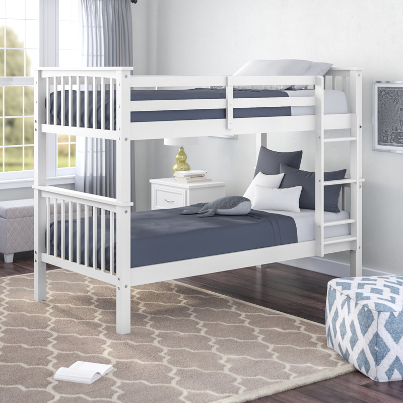 Brinna Kids Twin Over Twin Bunk Bed, Off White