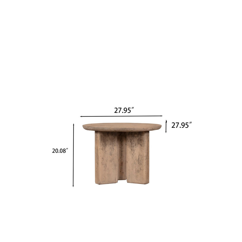 28 Inches Round Side Table Weathered Grey