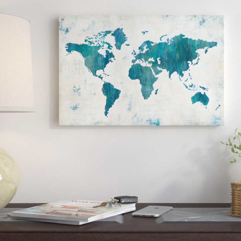 Découvrez le monde II, impression sur toile tendue, H 12 po x l 18 po x P 1,5 po, Pas de tapis, Toile tendue