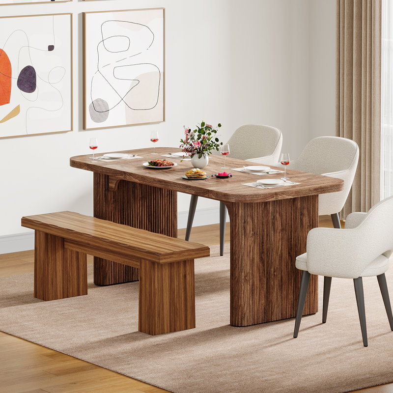 47-Inch Dining Table Bench, Brown