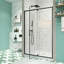 Porte de douche battante pivotante noire matte - l 38 à 42 po x H 71 po, verre trempé de 1/4 po, installation réversible, fermeture magnétique, porte à fuite en H avancée, noir, style, universel gauche et droite