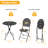 3 PCS Patio Bistro Set All-weather Metal Table & Chair Set for 2 Person Modern Furniture Set