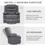 Fauteuil oscillant pivotant extensible avec accoudoirs, chaise berçante rotative à 360 ° avec porte-gobelets et poches latérales-2100656059