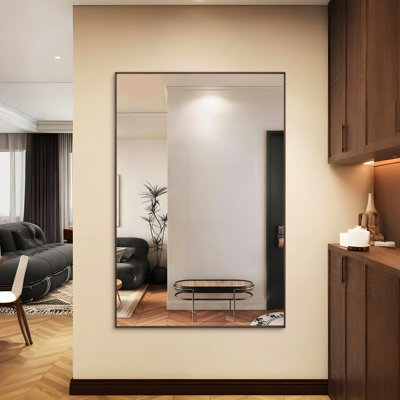 Grand miroir mural complet en aluminium 72 x 48 pouces pour salle de bain avec plateau amovible dans des teintes de salon suspendues à l'horizontale jaune et corail +