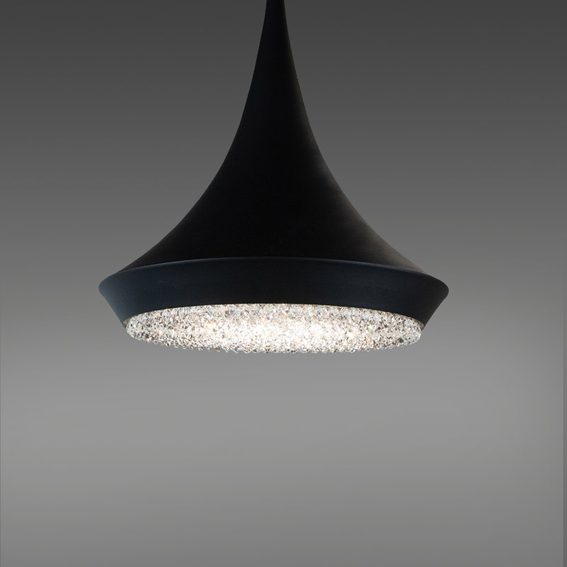 1 - Light LED Pendant, Black, 24" H x 18" W x 18" D