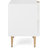 Adore Decor Jolie Modern Living Room Side Table, 2 Drawer Storage with Gold Metal Accents, White