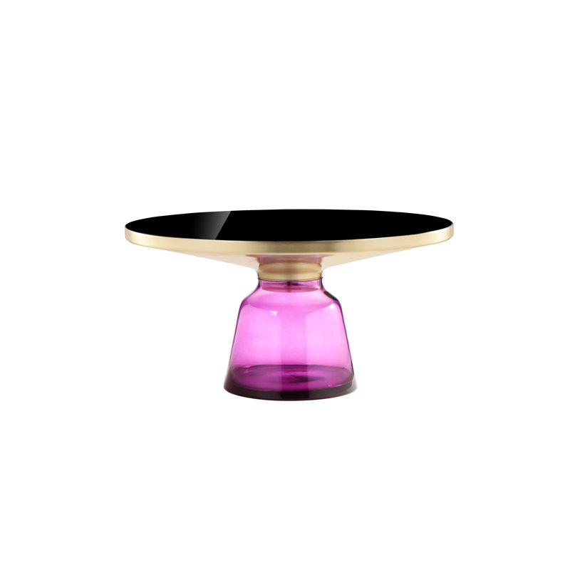 Gbelinda Coffee Table Gray Glass, Purple