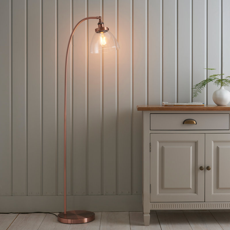 Anais 152cm Arched Floor Lamp, Copper