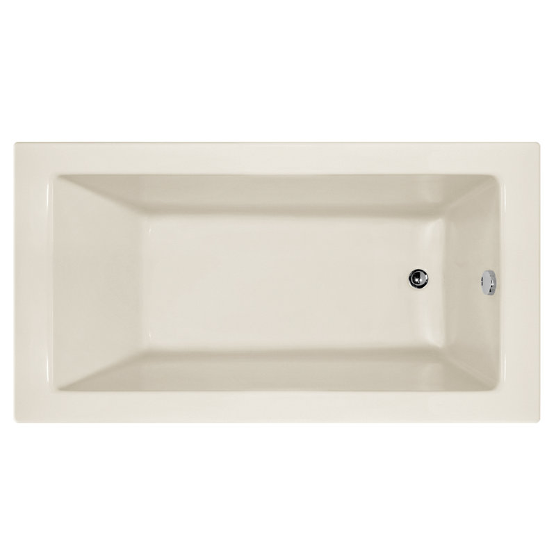 Sydney 72'' L Soaking Bathtub, Bone, Polished Chrome, Right