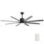 Ventilateur de plafond 76 pouces avec télécommande à intensité variable de 18 W à DEL 8 pales en bois massif noir pour le salon-878995331