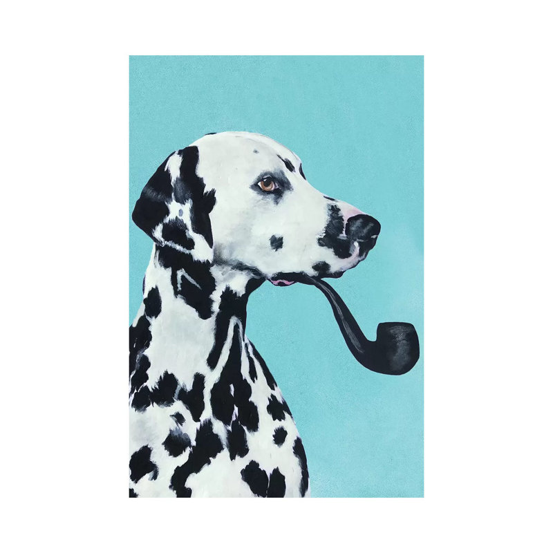 Dalmatian Smoking Pipe by Coco De Paris - Wrapped Canvas Print, 20.32 cm H x 30.48 cm W