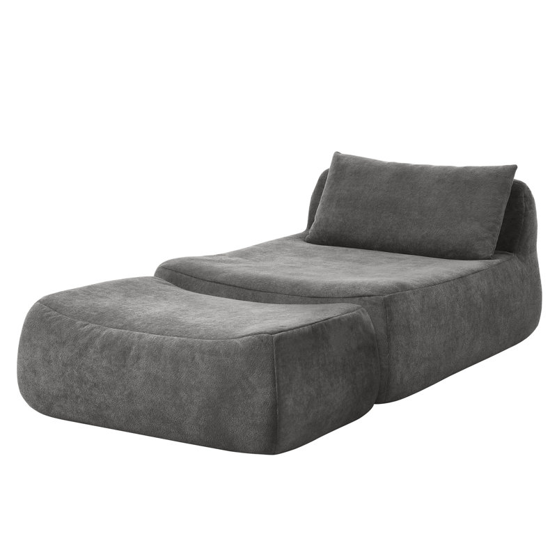 Méridienne ergonomique avec pour la chambre à coucher, chenille gris
