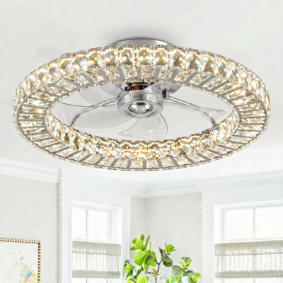 Ventilateur de plafond en cristal 22 "à intensité variable Hudman