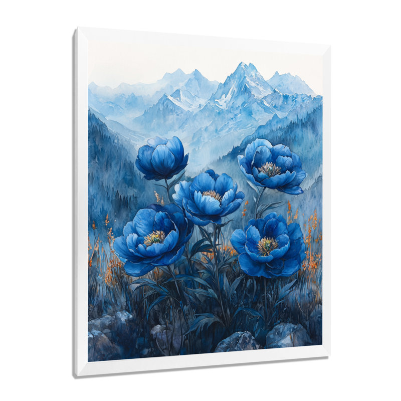 Bardon - Floral Canvas Art Print, H 44 po x l 34 po, Reproduction encadrée d'une seule photo, Blanc