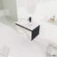 Meuble-lavabo mural flottant 30 po avec lavabo en céramique et porte d'armoire à fermeture en douceur, ensemble KD
