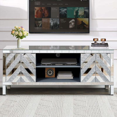 Mirrored TV Stand For 65 Inch TV