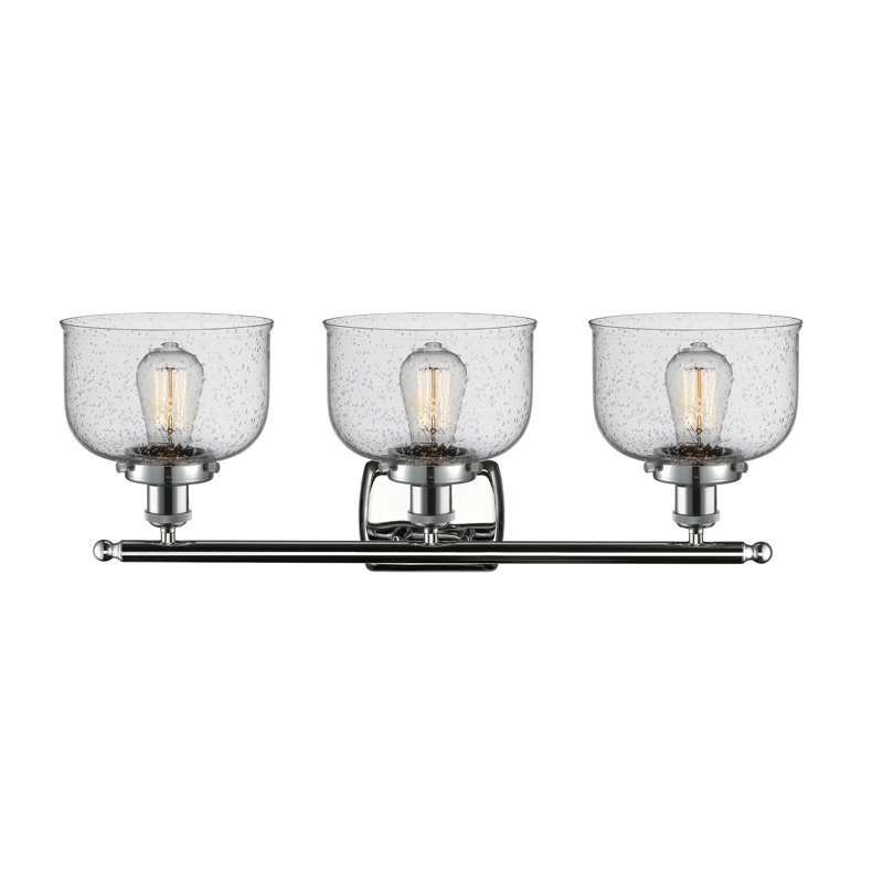 Éclairage pour salle de bain à 3 lumières 28 po Ballston Urban Bell, DEL, Chrome poli, Argent plaqué argent