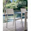 Ensemble de salle à manger extensible de 9 pièces pour patio, comprenant une table de jardin extensible pour 6 à 10 personnes avec plateau en imitation bois et 8 chaises empilables en textilène, en aluminium.-432830971