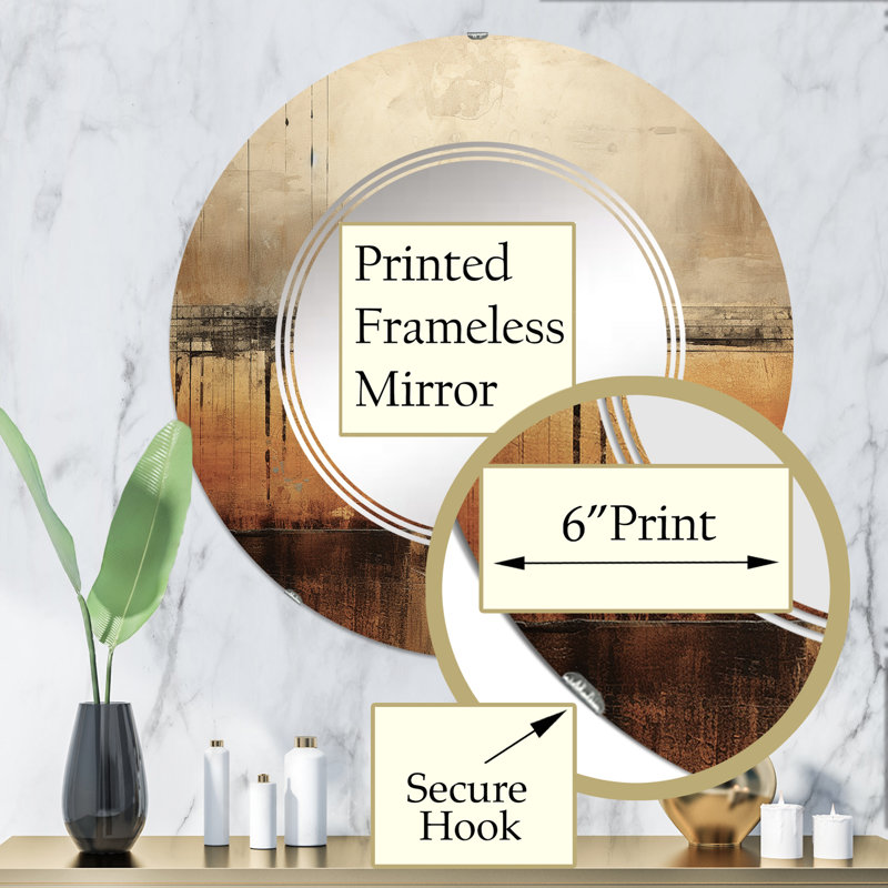 Sebaa - Miroir mural rond Meadow, 32 po x 32 po