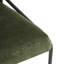 Chaise de salle à manger moderne avec tissu en polyester texturé en lin vert doux, structure en fer de couleur bronze, ensemble de 2, vert-1971650900