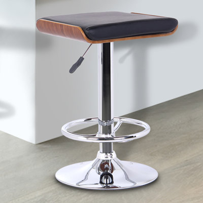 Swivel Upholstered Adjustable Height Counter Stool with Solid Wood Frame