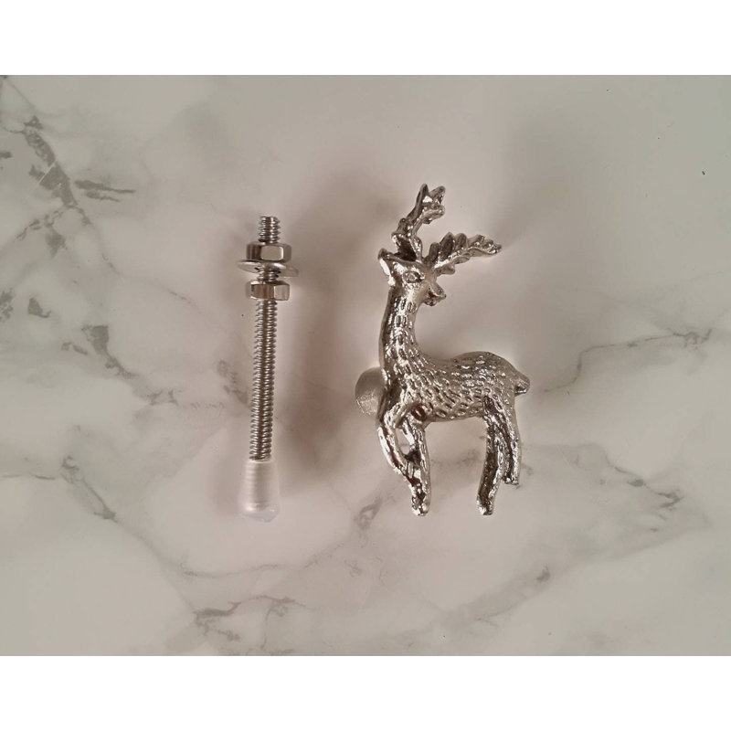 Silver Stag Drawer Knob