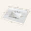 Comptoir de meuble-lavabo en marbre 37 po, comptoir de salle de bain avec lavabo central encastré rectangulaire et dosseret de 4 po de hauteur, comptoir pré-percé, blanc de Carrare avec veines-108674915