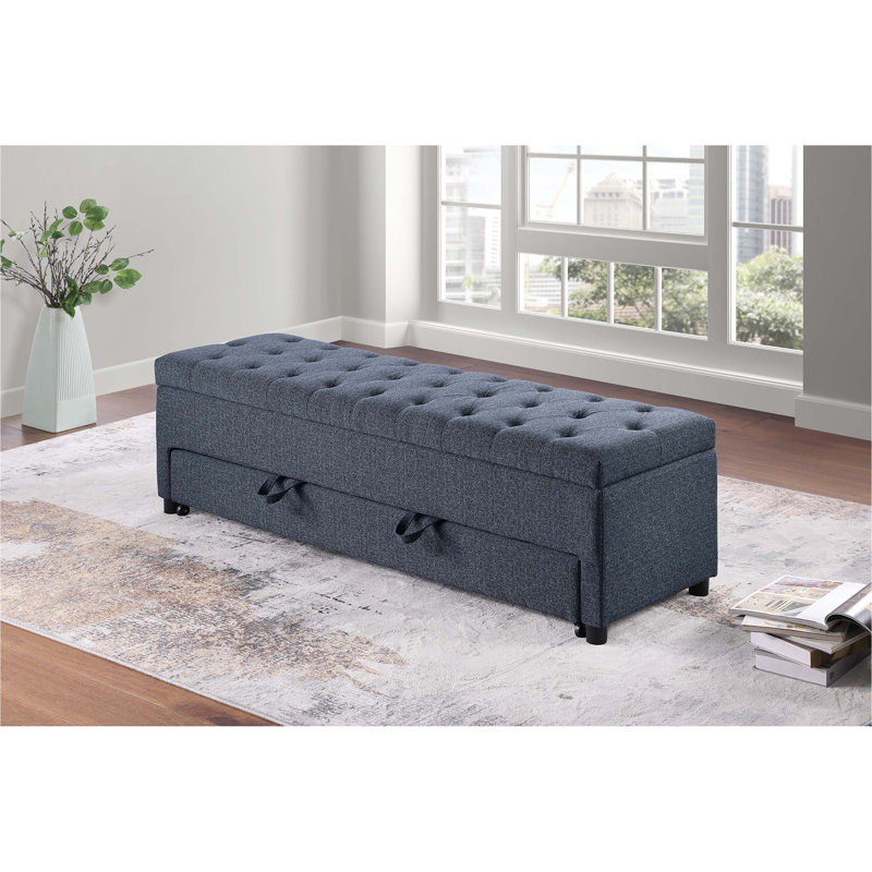 Repose-pieds contemporain avec repose-pieds Boucle, Bleu/gris