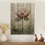 Rétro fleur de pivoine II - art mural moderne sur bois de pin naturel-1840115170