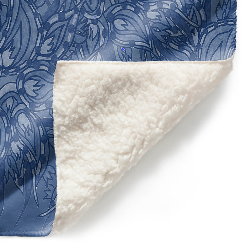  Jeté Nosegay Milky, l 51 po x L 60 po, bleu