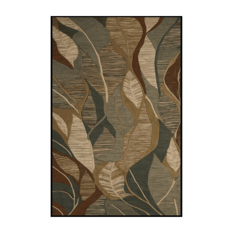 Machine Washable Nature Brown Area Rug, Rectangle 3' x 5'
