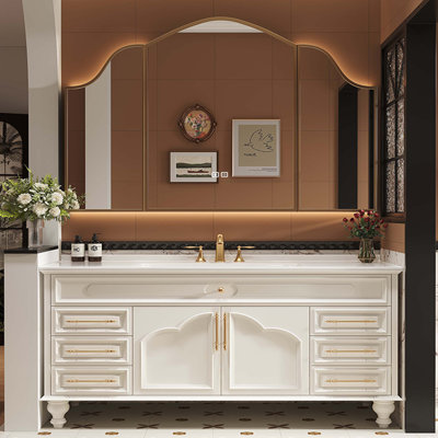 French style retro modern bathroom cabinet