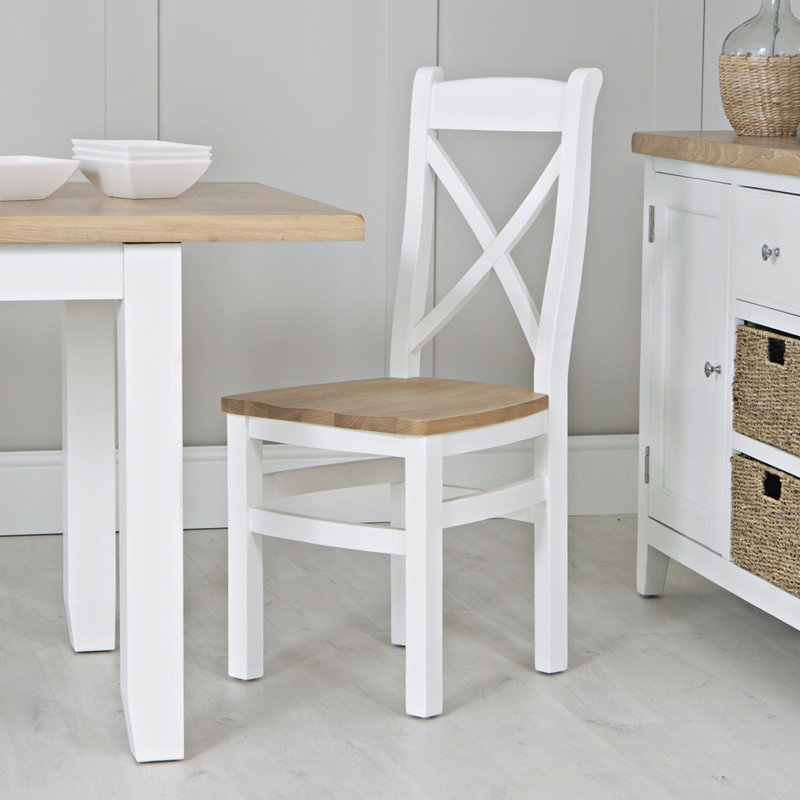 Lyddington Cross Back Chair Fabric Seat, oak, oak