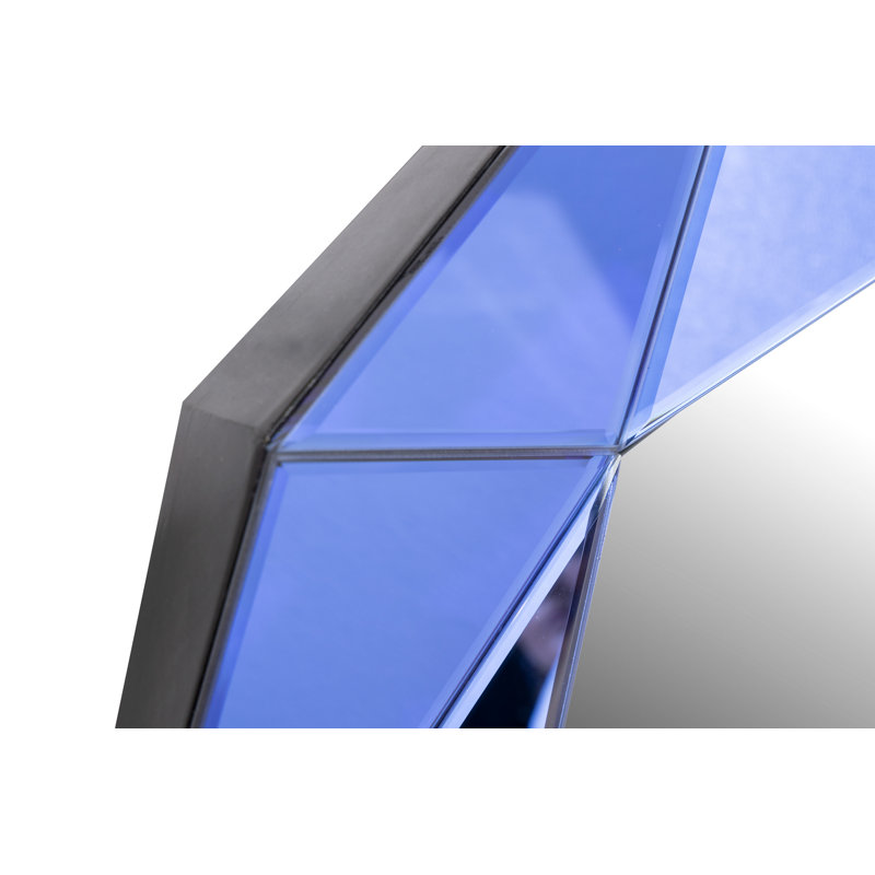 Glass Octagon Mirror, Blue