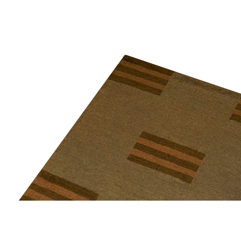 Wool Geometric Area Rug in Brown